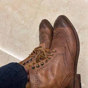 Elegant Tan Brogue Boots for Men